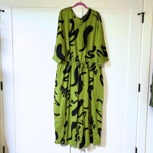Green Smudge Jumpsuit - ASOS Curve Jersey Dolman Sleeve - Plus Size Romper - Picture 5 of 11